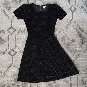 LuLaRoe Black Velvet Studded Dress